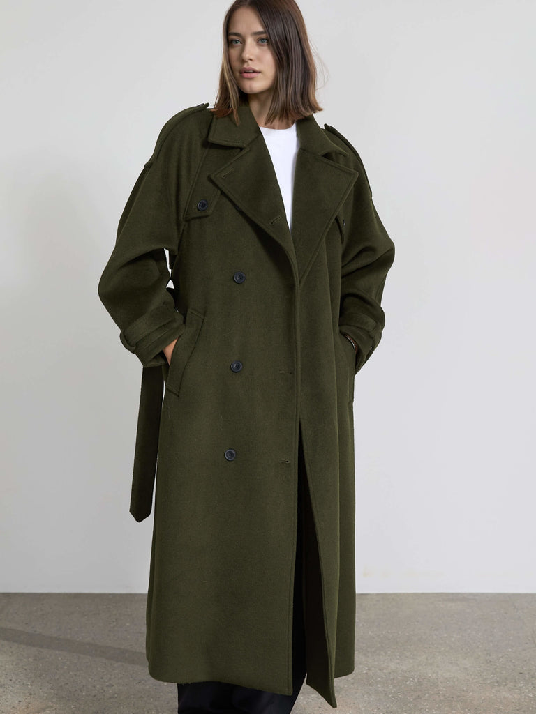 BEA WOOL COAT - GREEN