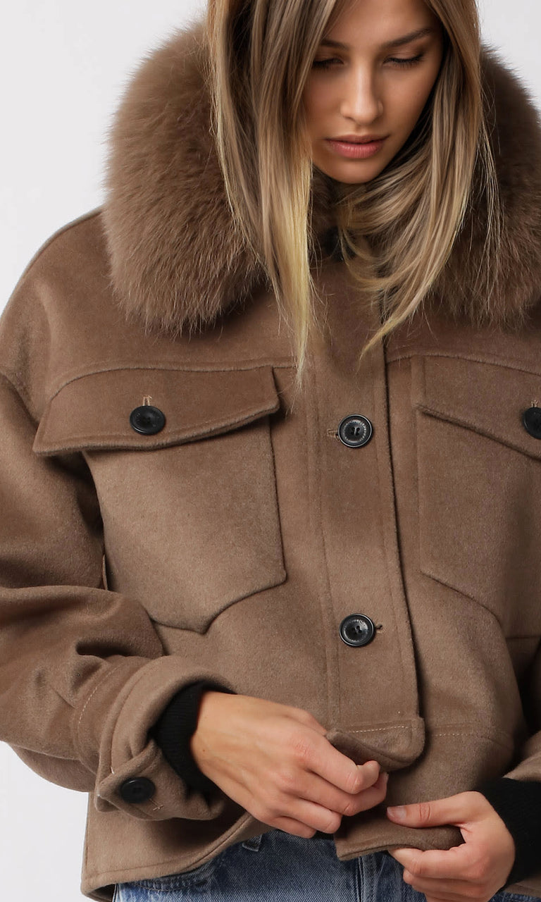 CHARLIE JACKET - WOOL - BROWN