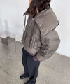 MORGAN PUFFER JACKET - GREY/BROWN