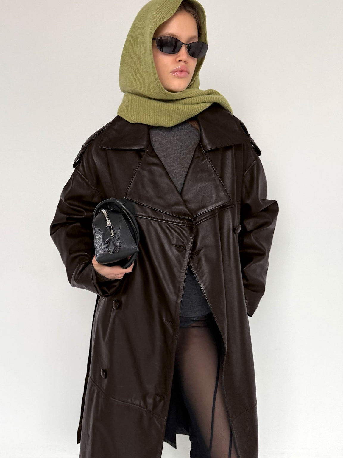 DAKOTA LEATHER COAT - BROWN