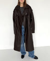 DAKOTA LEATHER COAT - BROWN