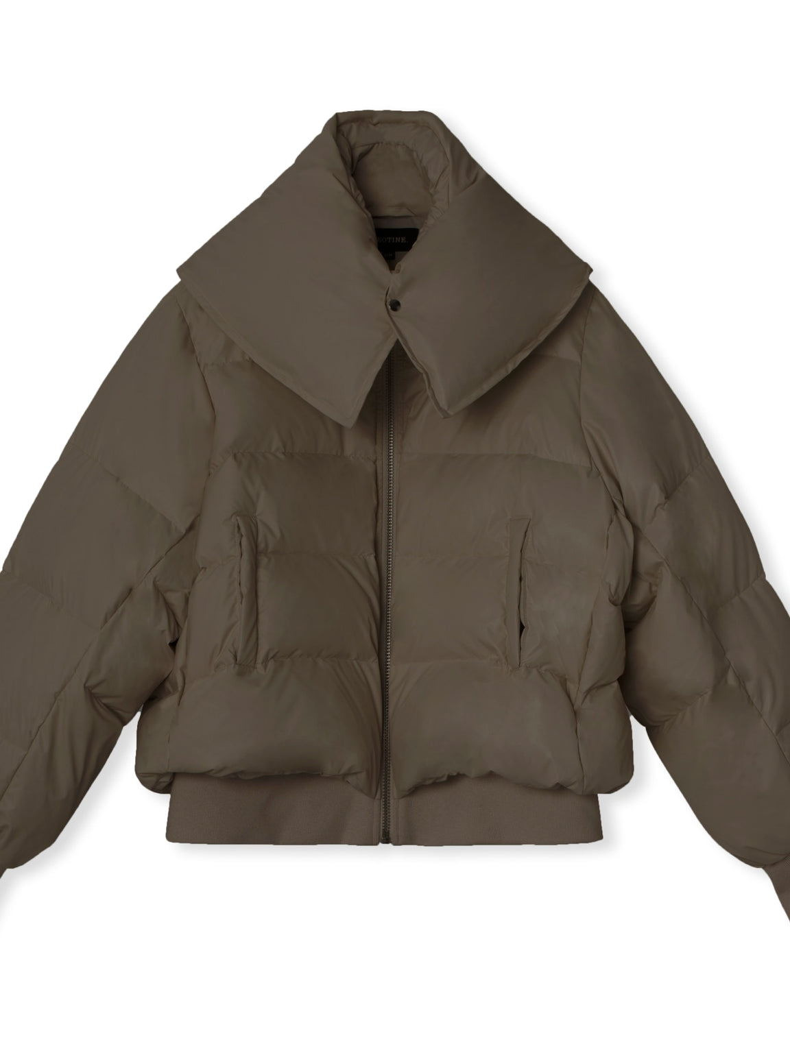 MORGAN PUFFER JACKET - GREY/BROWN