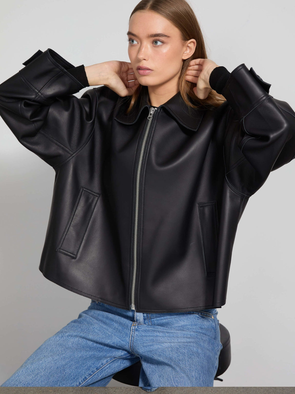 JOSEPH LEATHER JACKET - BLACK