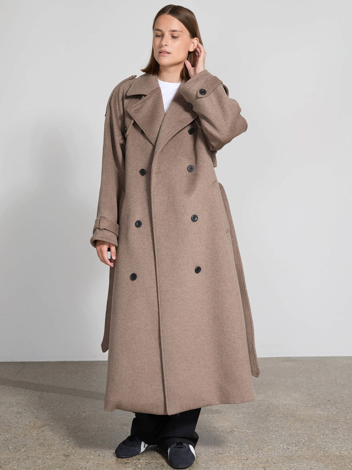 BEA WOOL COAT - DARK BEIGE