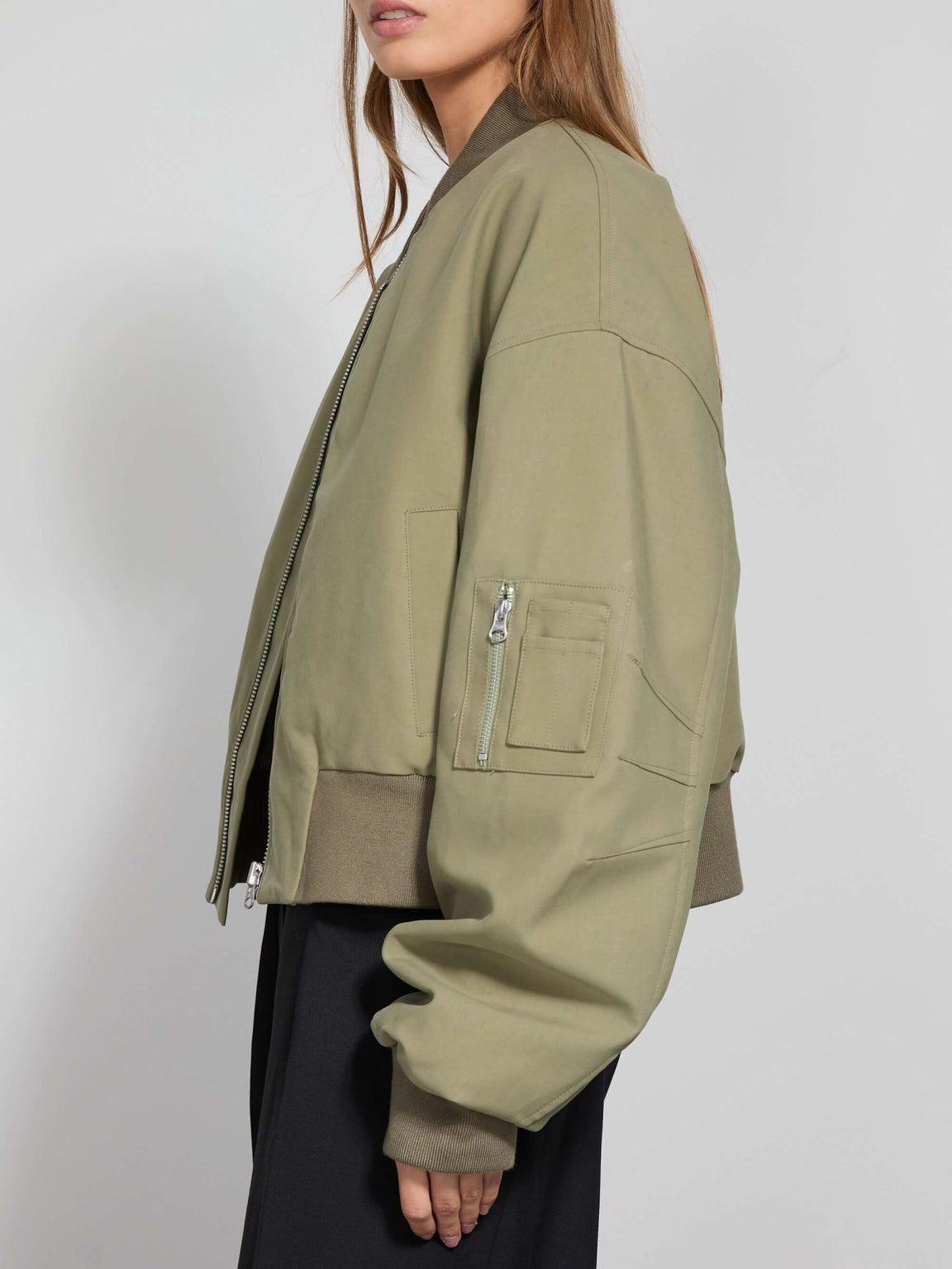 KIAN CANVAS BOMBER JACKET - ARMY