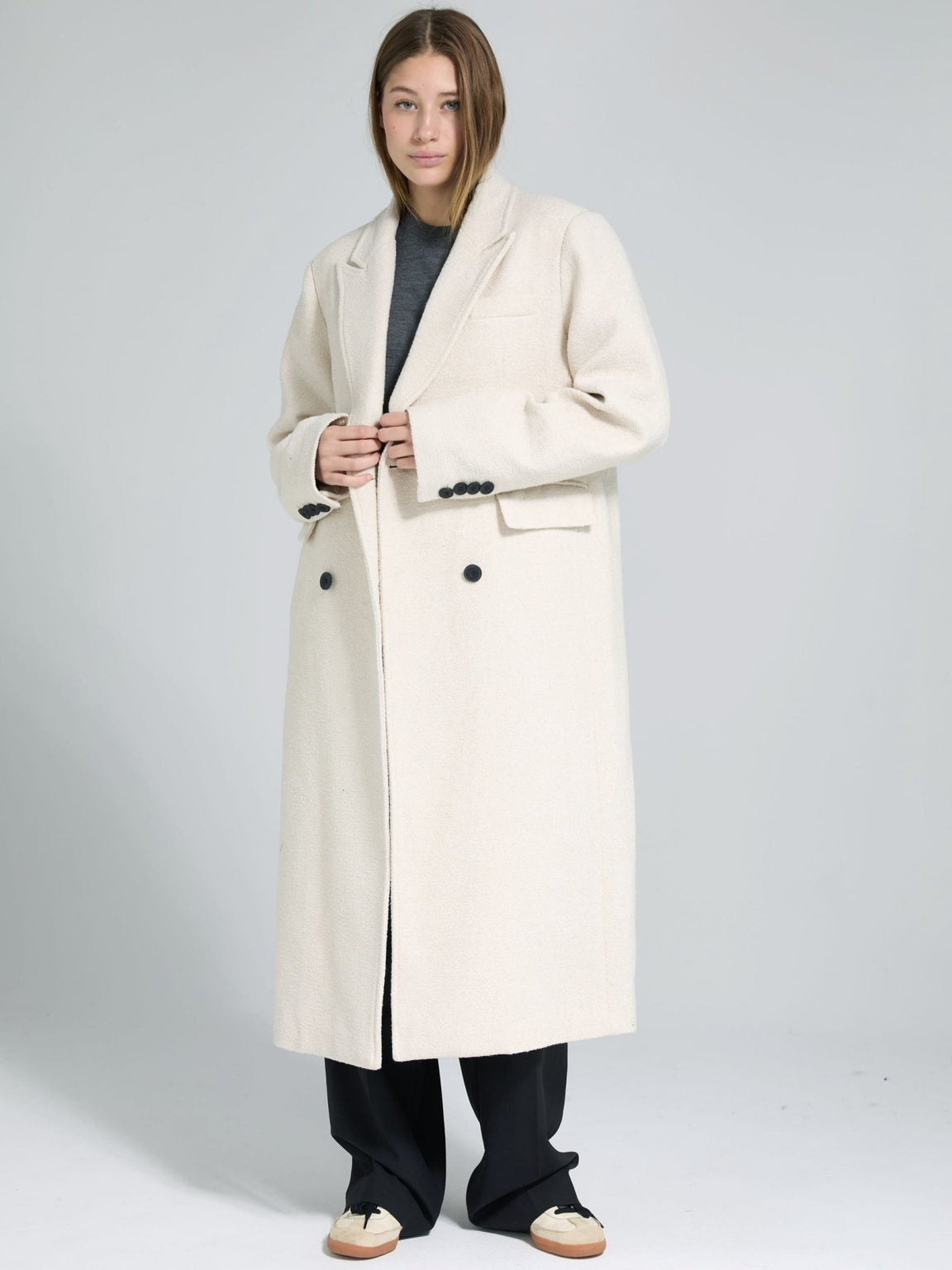 MILEY BOUCLE COAT - CRÈME