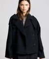 KIRA BOUCLE TRENCH JACKET - BLACK