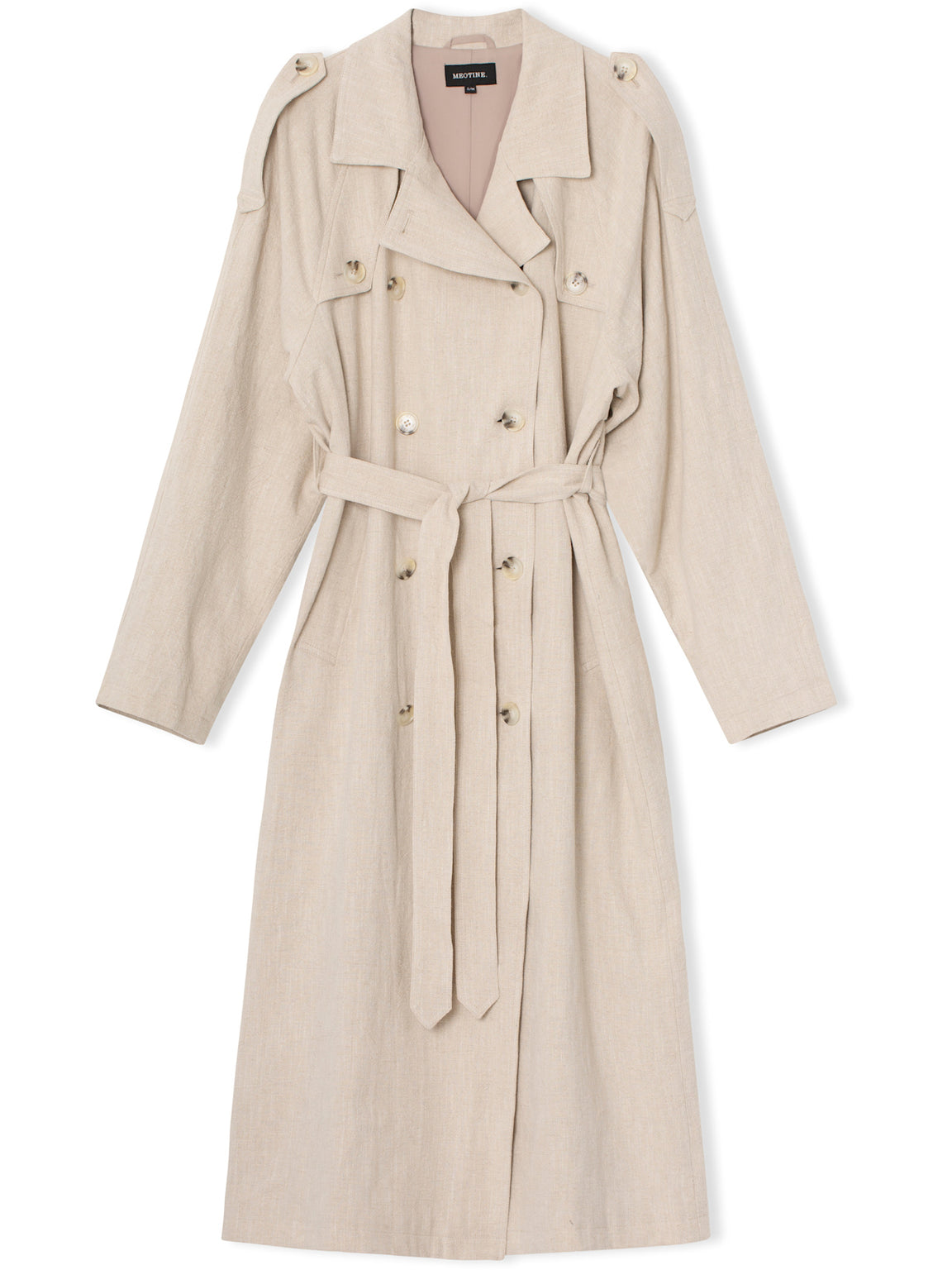 KIRA LINEN COAT - CREME