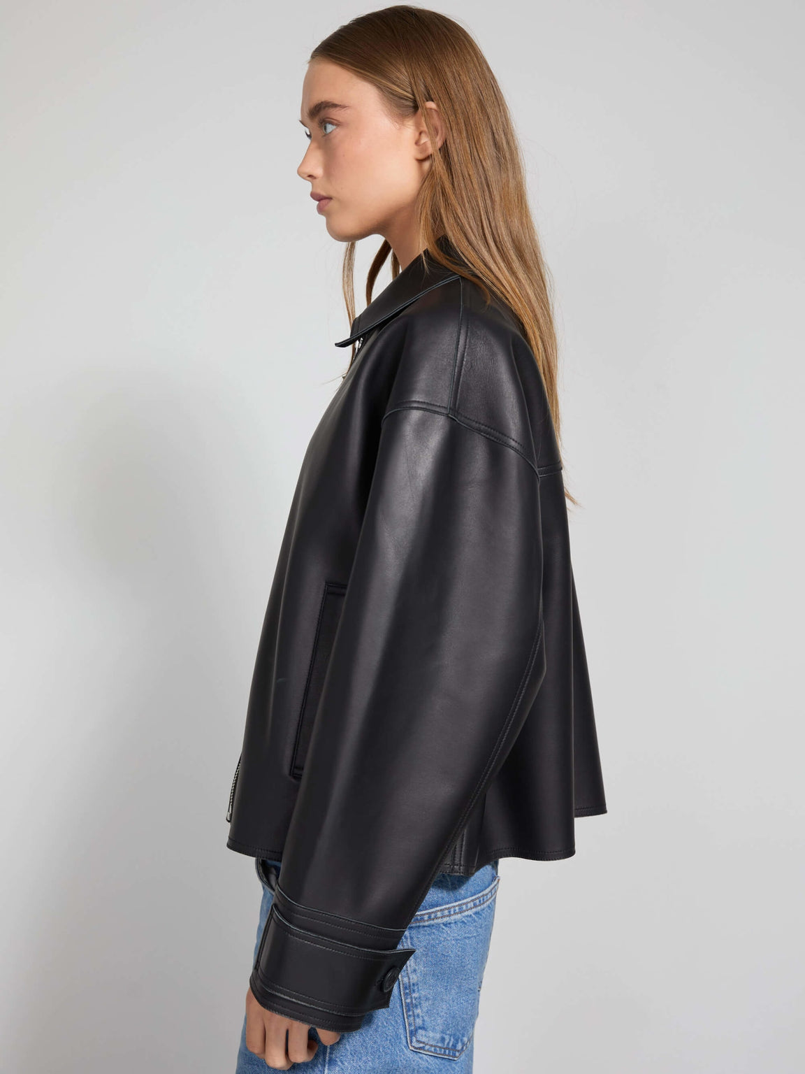 JOSEPH LEATHER JACKET - BLACK