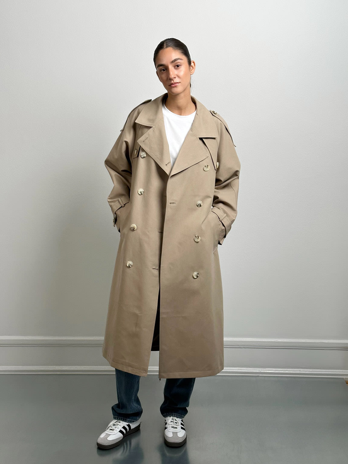 BOBBY CANVAS TRENCHCOAT - BEIGE