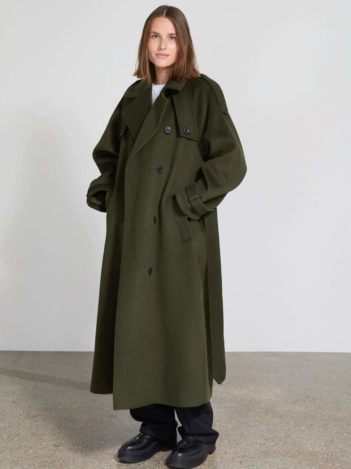 BEA WOOL COAT - GREEN