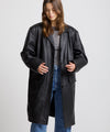 ZANDRA LEATHER COAT - BLACK