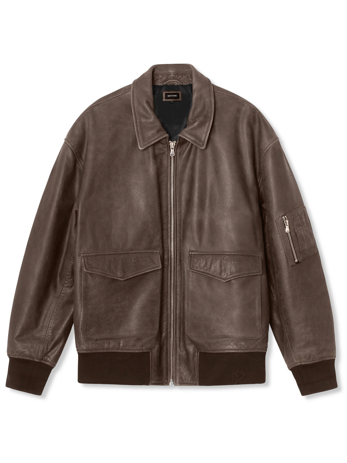 CLYDE LEATHER BOMBER - BROWN